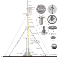 10米避雷針安裝步驟_10米便攜式移動(dòng)避雷針安裝示意圖